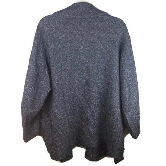 Isabel Marant Etoile Virgin Wool Open Shawl Collar Oversized Gray Cardigan Sz 38 - Picture 2 of 13